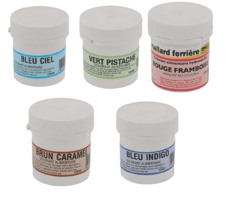 Colorant poudre alimentaire hydrosoluble 13526 13527 13529 13533 13538 MALLARD FERRIERE MYTILLE