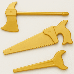 scie et hache en or Tille