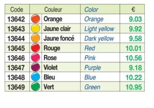Colorant lipodispersable alimentaire 13642 13643 13644 13645 13646 13647 13648 13649 mf mallard ferrier mytille