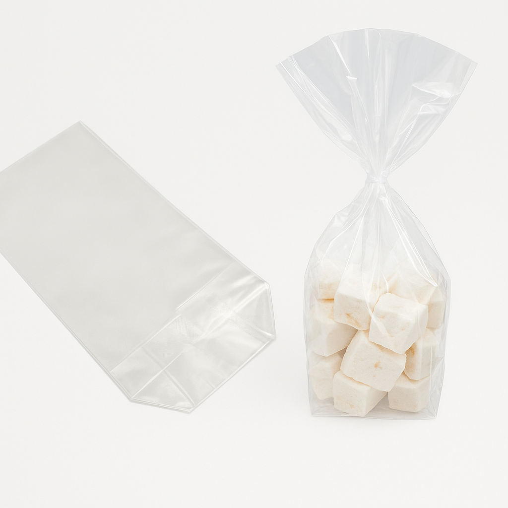 Sachet plastique transparent fond plat Tille