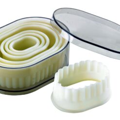 Boite de 7 découpoirs ovales cannelés