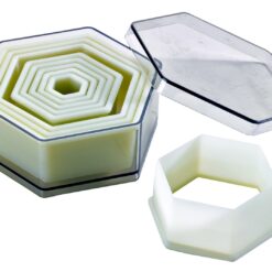 Boite de 9 découpoirs hexagonaux unis