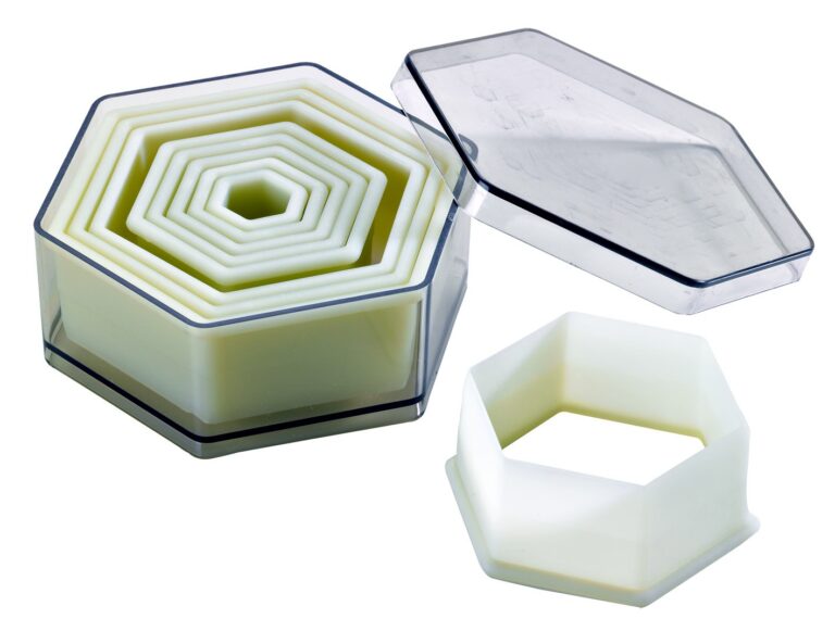 Boite de 9 découpoirs hexagonaux unis