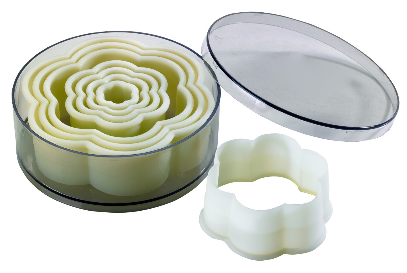 Boite de 8 découpoirs fleurs unis