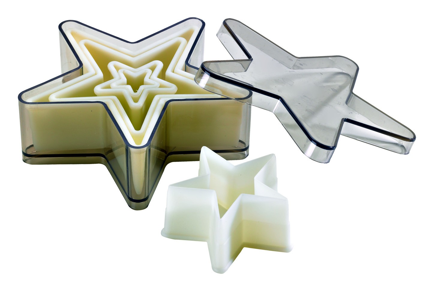 Boite de 5 découpoirs étoiles 5 branches unis