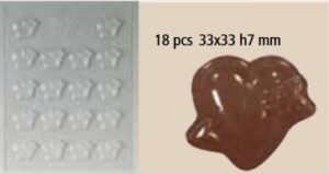 Moule chocolat coeur cupidon 18 pcs