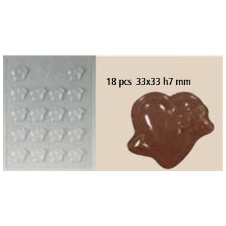 Moule chocolat coeur cupidon 18 pcs