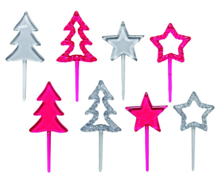 Décorations bûche étoiles et sapins acidulés