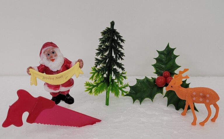 Assortiment de décoration bûche de Noël, 5 pièces