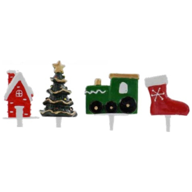 Assortiment de décorations de Noël pour bûche 48pcs