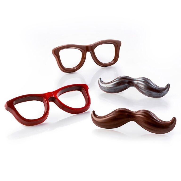 Moule thermoformé Mr chocolat un moule lunettes et un moule moustache