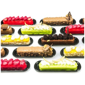Coupelles ovales plastique noire 100pcs