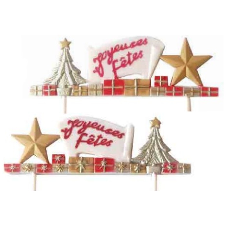 Frise Joyeuses Fêtes or, argent 50pcs