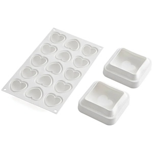 Kit 7 moules coussin coeur Silikomart 