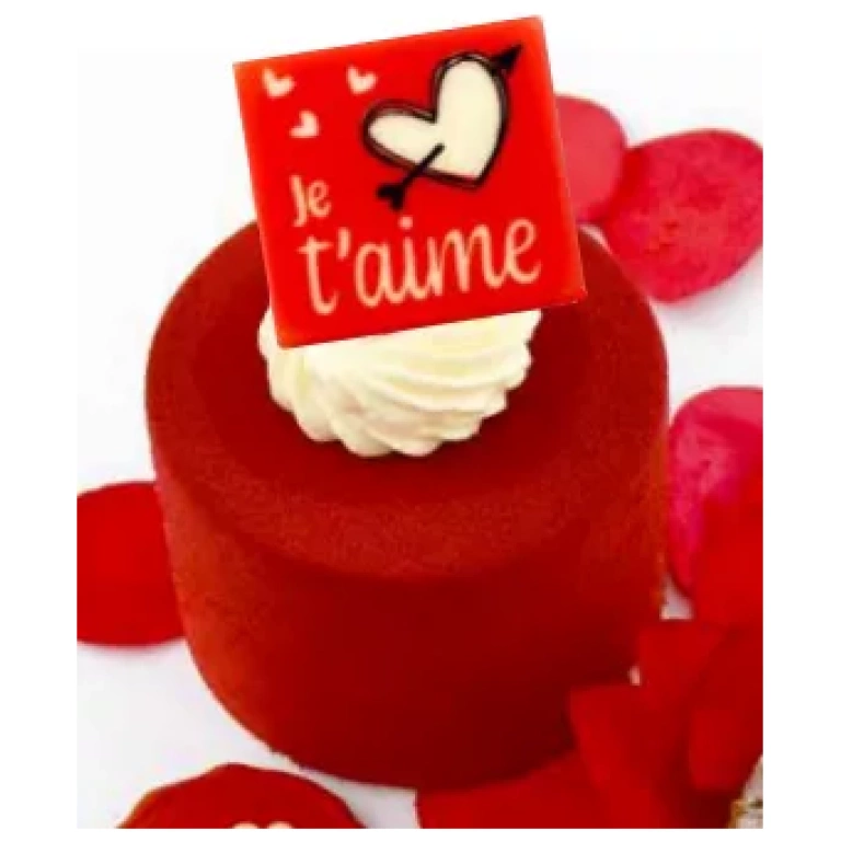 Carré en chocolat "Je t'aime"