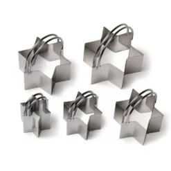 Lot de 5 découpoirs étoile Inox