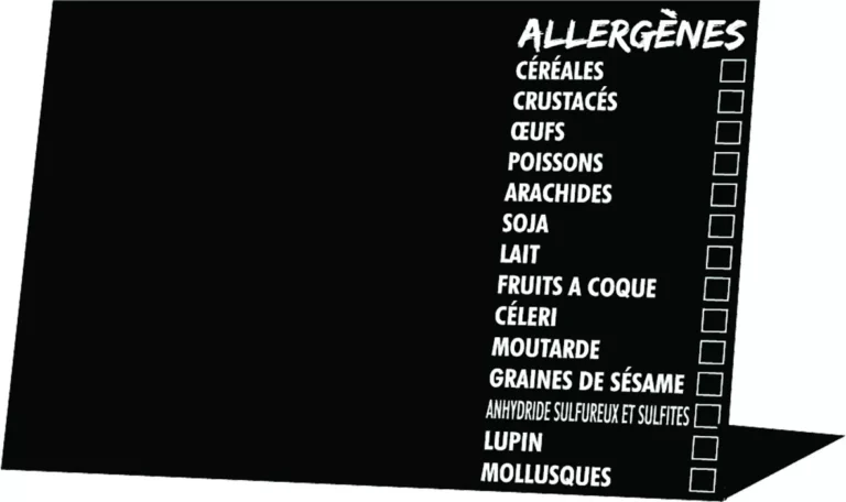 Etiquette chevalet allergènes 10pcs