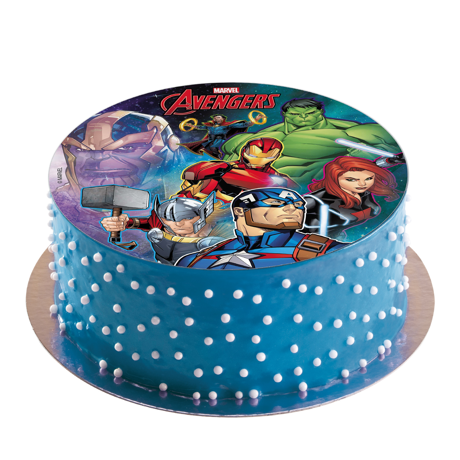Disque d'Azyme comestible Avengers - Décoration pour gâteaux de 20 cm
