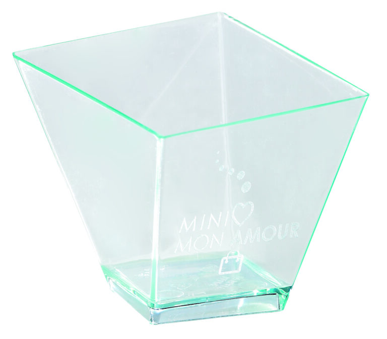 Verrines en plastique carrés vrillés 19095 MALLARD mf TILLE MYTILLE