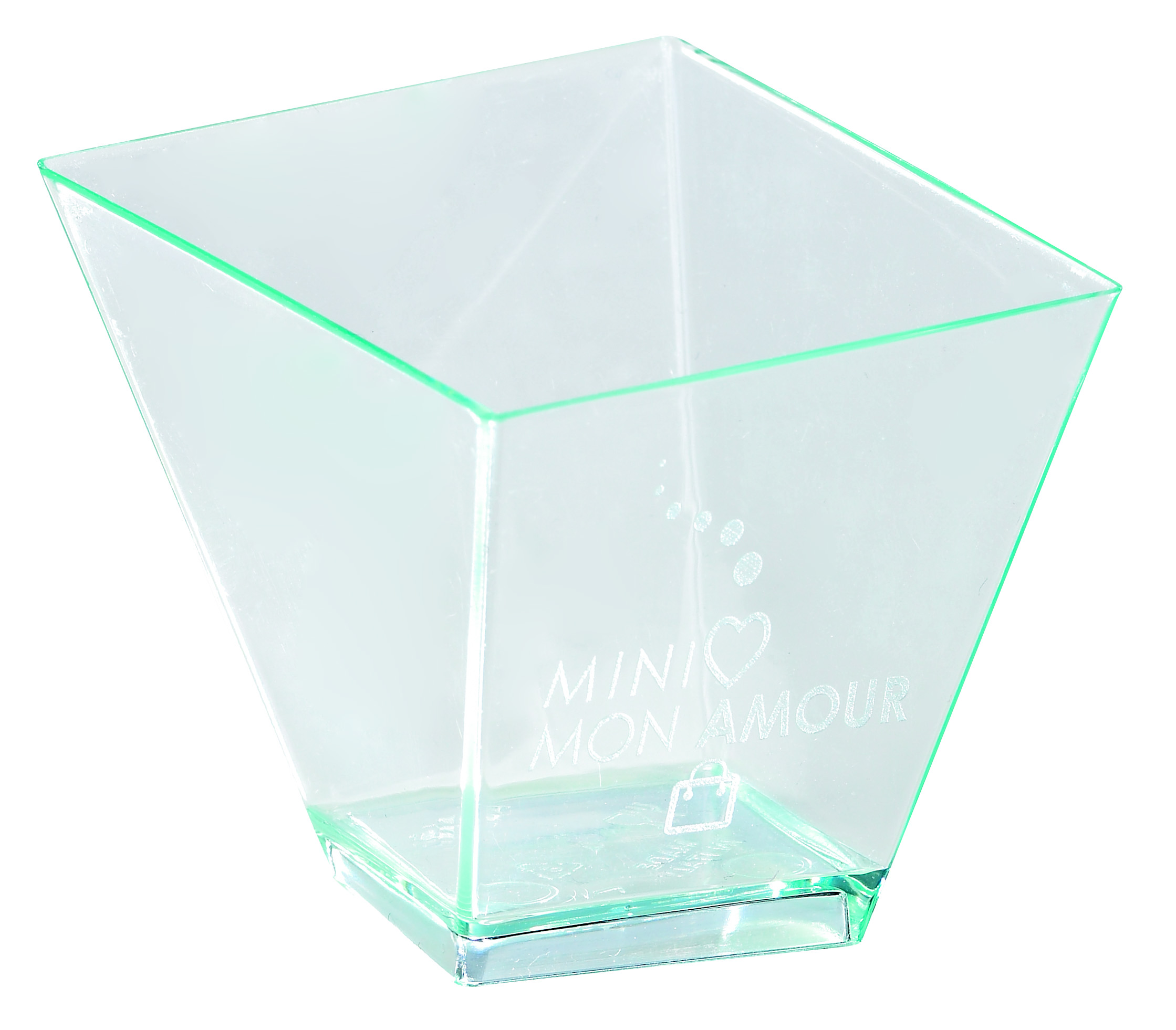 Verrines en plastique carrés vrillés 19095 MALLARD mf TILLE MYTILLE