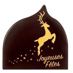 Embouts de Bûche en Chocolat "Joyeuses Fêtes" - Cerf Or