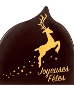 Embouts de Bûche en Chocolat "Joyeuses Fêtes" - Cerf Or