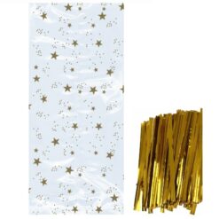sachets étoiles noël 25 pc twists de fermeture or mytille tille E1PPISTAT1O22