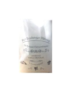 Sac à croissants papier kraft blanc "L'Authenticité" pour viennoiseries