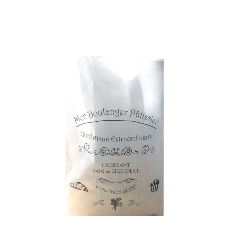 Sac à croissants papier kraft blanc "L'Authenticité" pour viennoiseries