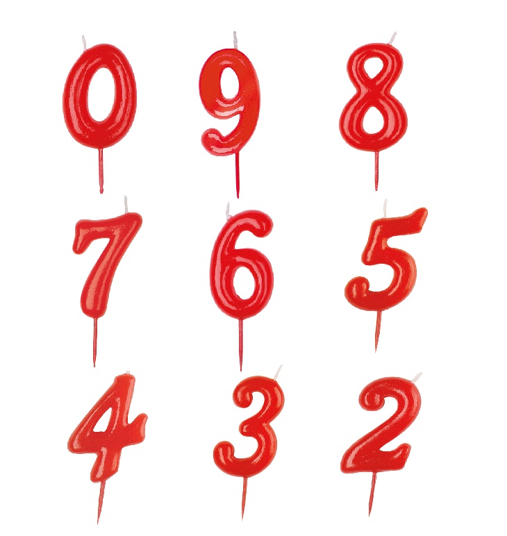 Bougie chiffre rouge – Chiffres de 0 à 9 – Image 2