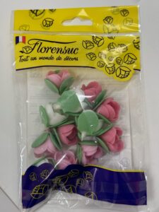 Roses en azyme avec feuilles – 12 pièces – 30 mm AZYROSEPM Tille