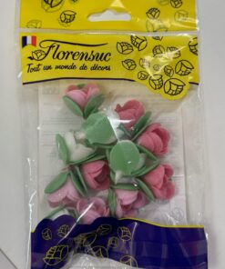 Roses en azyme avec feuilles – 12 pièces – 30 mm AZYROSEPM Tille