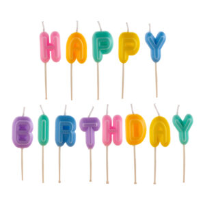 Bougies lettres HAPPY BIRTHDAY BOUHAPPYLER Tille