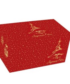 Boîte à bûche rouge festive – 25 unités, tailles 20 à 35 cm