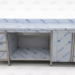 table inox 3 tiroirs 1 compartiments