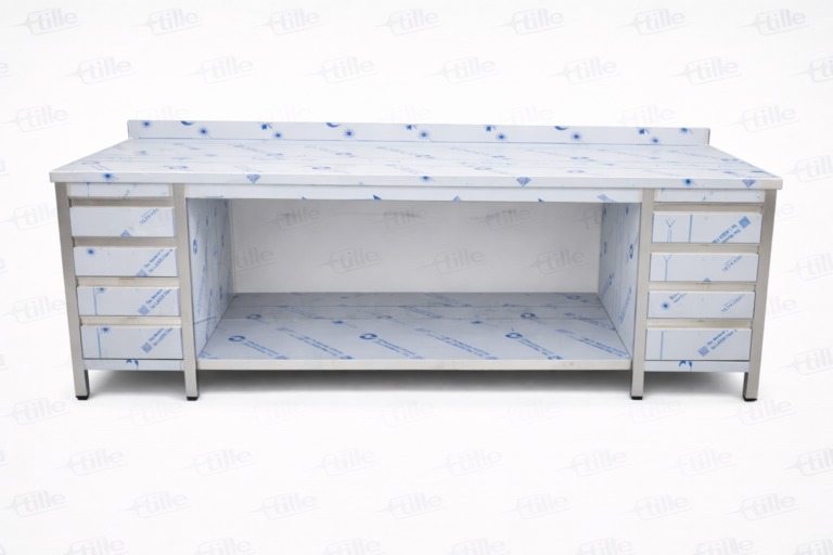table inox 8 tiroirs