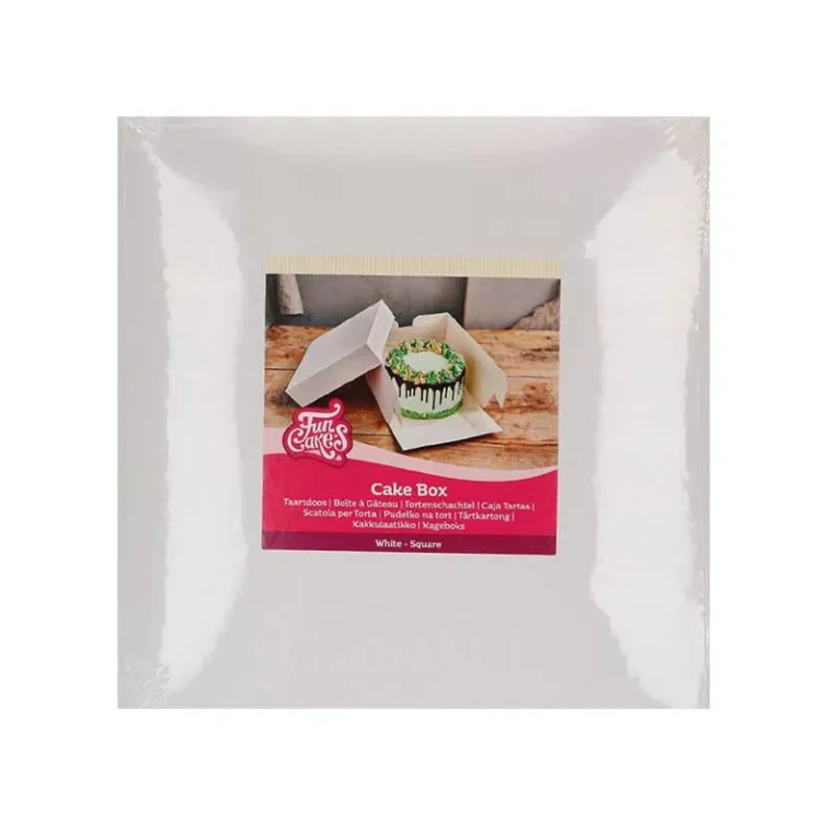 Boîte à gâteau blanche - 30cm x 30cm x 15cm