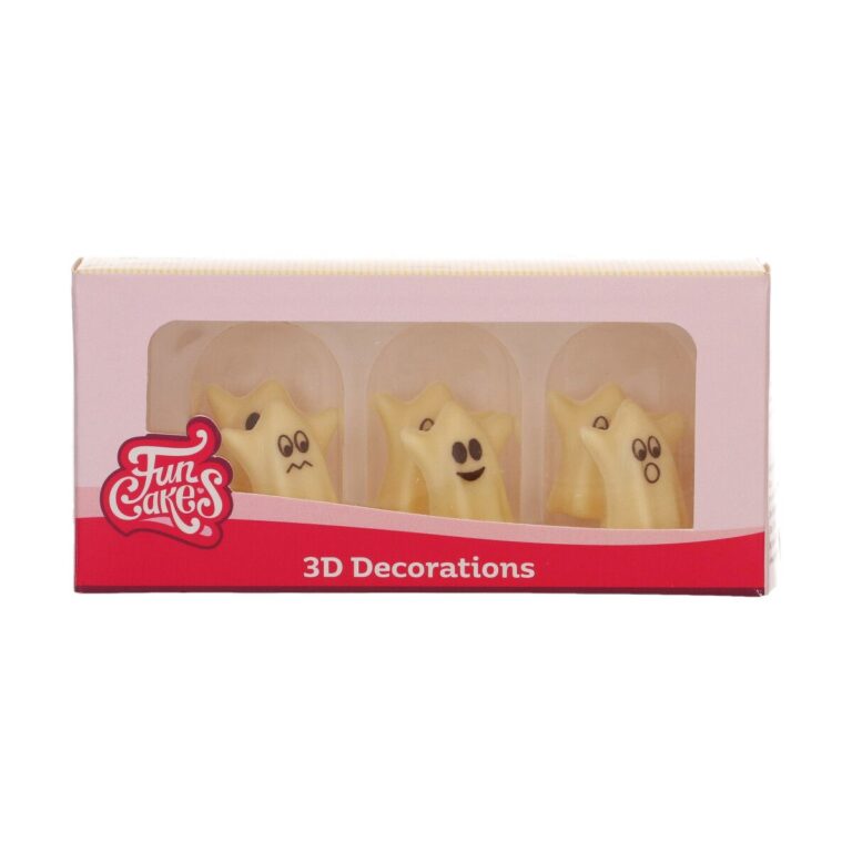Décorations chocolat fantômes 3D FunCakes – set de 6