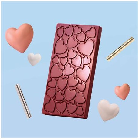 Moule plaque chocolat praliné avec motifs de coeurs