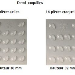 Plaque chocolat 18 demi-coquilles unies