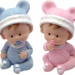 Figurine naissance bébé sur cubes - 9 cm