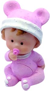 Figurine naissance bébé sur cubes - 9 cm