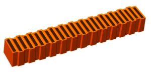 Gouttière à bûche carrée décalée 12pcs