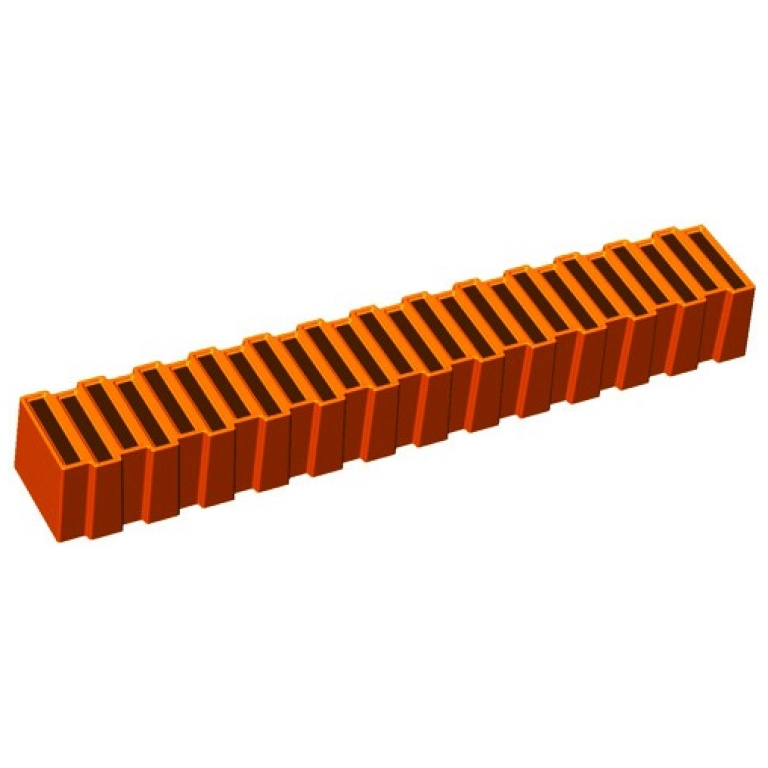 Gouttière à bûche carrée décalée 12pcs