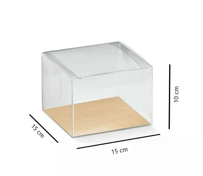 Boîte transparente avec fond doré 10 pces