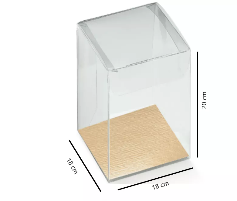 Boîte transparente avec fond doré 10 pces
