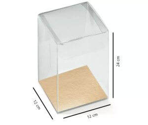 Boîte transparente avec fond doré 10 pces