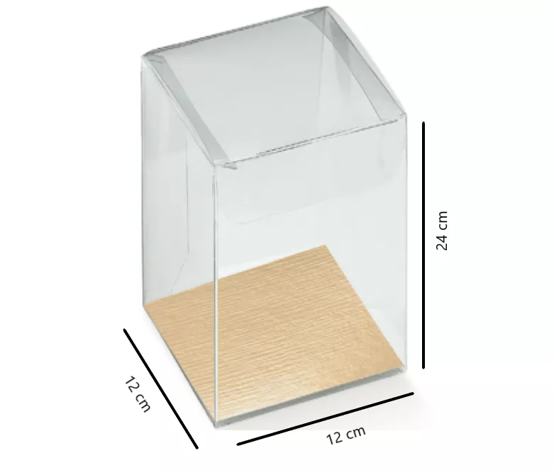 Boîte transparente avec fond doré 10 pces