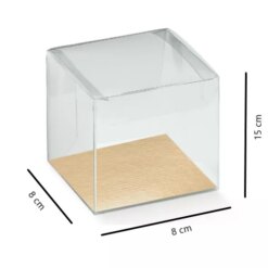 Boîte transparente avec fond doré 10 pces