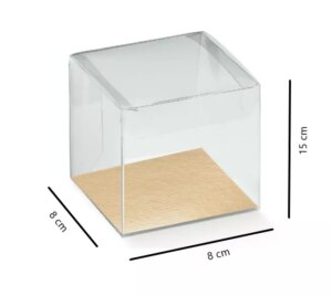 Boîte transparente avec fond doré 10 pces